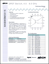 MASWSM0015SMB datasheet: 4.5-6 GHz  DPDT switch MASWSM0015SMB