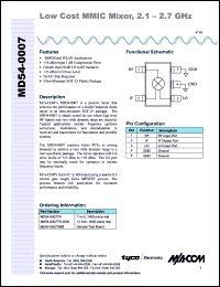 MD54-0007SMB datasheet: 2.1-2.7 GHz  low cost MMIC mixer MD54-0007SMB