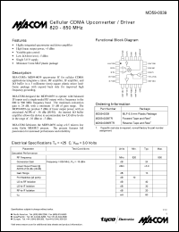 MD59-0039TR datasheet: 820-850 MHz  cellular CDMA upconverter/driver MD59-0039TR