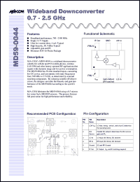 MD59-0044TR datasheet: 0.7-2.5 GHz  wideband downconverter MD59-0044TR