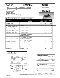 PAW587 datasheet: 40-550 MHz,CATV ultra linear  amplifier PAW587