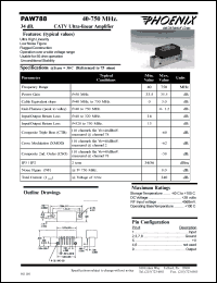 PAW788 datasheet: 40-750 MHz,CATV ultra linear  amplifier PAW788