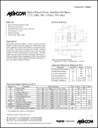 PHA2731-190M datasheet: 2700-3100 MHz,190 Watt, radar pulsed power transistor PHA2731-190M