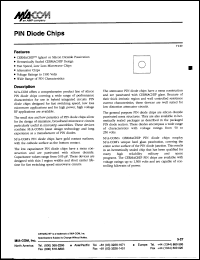 MA4P151 datasheet: 30 V, PIN diode chip MA4P151