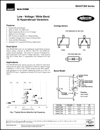 MA4ST340CK-287 datasheet: Low-voltage/wide band SI hyperabrupt varactor MA4ST340CK-287