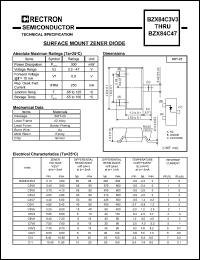 BZX84C39 datasheet: Surface mount zener diode. Zener voltage Vz = 37.00(min), Vz = 41.00V(max) at Iz = 2mA. BZX84C39