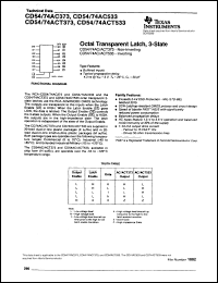 CD54AC373F3A datasheet:  OCTAL TRANSPARENT LATCHES WITH 3-STATE OUTPUTS CD54AC373F3A