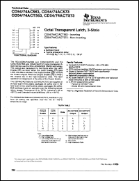 CD74ACT573M96 datasheet:  OCTAL NON-INVERTING TRANSPARENT LATCHES WITH 3-STATE OUTPUTS CD74ACT573M96