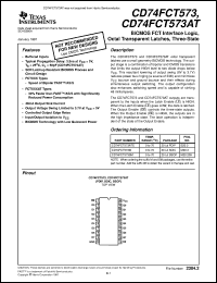 CD74FCT573ATE datasheet:  BICMOS FCT INTERFACE LOGIC OCTAL TRANSPARENT LATCHES WITH 3-STATE OUTPUTS CD74FCT573ATE