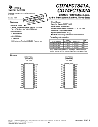 CD74FCT841AEN datasheet:  BICMOS FCT INTERFACE LOGIC 10-BIT NON-INVERTING TRANSPARENT LATCHES WITH 3-STATE OUTPUTS CD74FCT841AEN