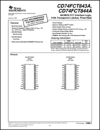 CD74FCT843AM datasheet:  BICMOS FCT INTERFACE LOGIC 9-BIT NON-INVERTING TRANSPARENT LATCHES WITH 3-STATE OUTPUTS CD74FCT843AM