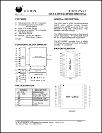 UT61L256CJC-15 datasheet: Access time: 15 ns, 32 K x 8 Bit high speed CMOS SRAM UT61L256CJC-15