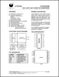 UT62256BLS-70LL datasheet: Access time: 70 ns, 32 K x 8 Bit low power CMOS SRAM UT62256BLS-70LL