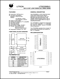 UT62256BSC-35LI datasheet: Access time: 35 ns, 32 K x 8 Bit low power CMOS SRAM UT62256BSC-35LI