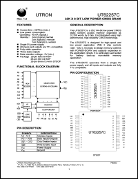 UT62257CLS-35L datasheet: Access time: 35 ns, 32 K x 8 Bit low power CMOS SRAM UT62257CLS-35L