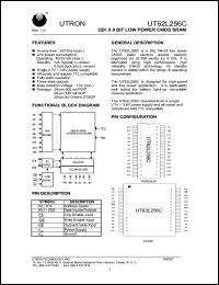 UT62L256CPC-35L datasheet: Access time: 35 ns, 32 K x 8 Bit low power CMOS SRAM UT62L256CPC-35L