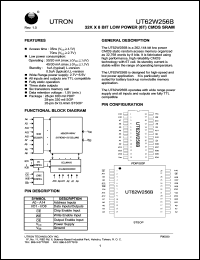 UT62W256BSC-70LL datasheet: Access time: 70 ns, 32 K x 8 Bit low power CMOS SRAM UT62W256BSC-70LL