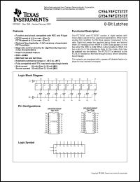 CY74FCT373ATSOC datasheet:  OCTAL TRANSPARENT D-TYPE LATCHES WITH 3-STATE OUTPUTS CY74FCT373ATSOC