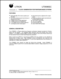 UT8586SC datasheet: Clock generator for pentium based system UT8586SC