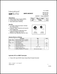 IRF3515S datasheet: HEXFET power MOSFET. VDSS = 150V, RDS(on) = 0.045 Ohm, ID = 41A IRF3515S