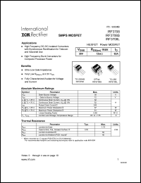 IRF3708L datasheet: HEXFET power MOSFET. VDSS = 30V, RDS(on) = 12 mOhm, ID = 62A IRF3708L