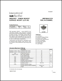 IRF5EA1310 datasheet: HEXFET power MOSFET surface mount. BVDSS = 100V, RDS(on) = 0.036 Ohm, ID = 23A IRF5EA1310