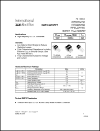 IRFS23N15D datasheet: HEXFET power MOSFET. VDSS = 150V, RDS(on) = 0.090 Ohm, ID = 23A IRFS23N15D