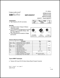 IRFB41N15D datasheet: HEXFET power MOSFET. VDSS = 150V, RDS(on) = 0.045 Ohm, ID = 41A IRFB41N15D