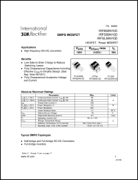 IRFS59N10D datasheet: HEXFET power MOSFET. VDSS = 100V, RDS(on) = 0.025 Ohm, ID = 58A IRFS59N10D