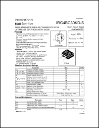 IRG4BC30KD-S datasheet: Insulated gate bipolar transistor with ultrafast soft recovery diode. VCES = 600V, VCE(on)typ. = 2.21V @ VGE = 15V, IC = 16A IRG4BC30KD-S