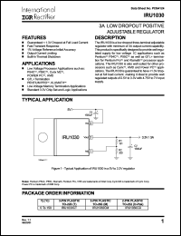 IRU1030CD datasheet: 3A low dropout positive adjustable regulator IRU1030CD