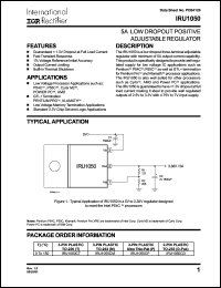 IRU1050CT datasheet: 5A low dropout positive adjustable regulator IRU1050CT