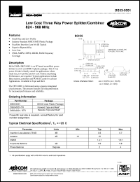 DS53-0001-RTR datasheet: 824-960 MHz, Low cost three-way  power splitter/combiner DS53-0001-RTR