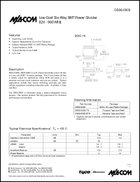 DS56-0005 datasheet: 824-960 MHz, Low cost six-way SMT power divider DS56-0005