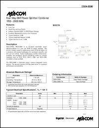 DS54-0006 datasheet: 1700-2000 MHz, four way SMT power splitter/combiner DS54-0006