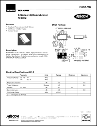 EKIN2-70D datasheet: 70 MHz,I/Q demodulator EKIN2-70D