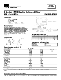 EMD40-900H datasheet: 700-1400 MHz,HMIC double balanced mixer EMD40-900H