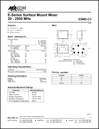 ESMD-C3 datasheet: 20-2500 MHz,surface mount mixer ESMD-C3