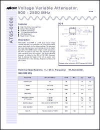 AT65-0008TR datasheet: 900-2500 MHz, voltage variable  attenuator AT65-0008TR