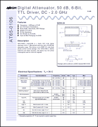 AT65-0106-TB datasheet: DC-2 GHz, digital  attenuator, 50 dB, 6-bit, TTL driver AT65-0106-TB