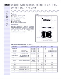 AT90-0413-TB datasheet: DC-4 GHz, digital  attenuator, 15 dB, 4-bit, TTL driver AT90-0413-TB