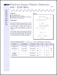 DT65-0009-TB datasheet: 840-2200 MHz positive output plastic detector DT65-0009-TB