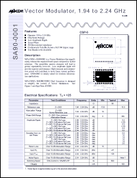 SA90-0001TR datasheet: 1.94-2.24 GHz, vector modulator SA90-0001TR
