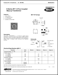 MABAES0010 datasheet: RF 1:4 flux coupled step-up transformer MABAES0010