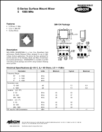 MAMXES0041 datasheet: 5-1900 MHz, surface mount mixer MAMXES0041