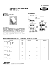 MAMXES0065 datasheet: 700-1000 MHz, surface mount mixer MAMXES0065