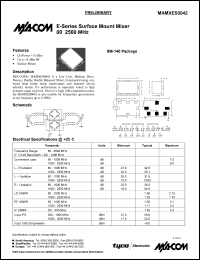 MAMXES0042 datasheet: 80-2500 MHz, surface mount mixer MAMXES0042