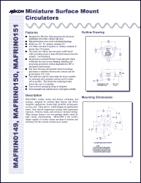 MAFRIN0149 datasheet: 1805-1880 MHz, Miniature surface mount circulator MAFRIN0149