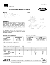 QH01-0016-RTR datasheet: Low cost GMIC SMT quad hybrid QH01-0016-RTR