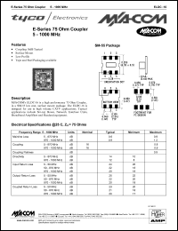 ELDC-16 datasheet: 5-1000 MHz, 75 Ohm coupler ELDC-16